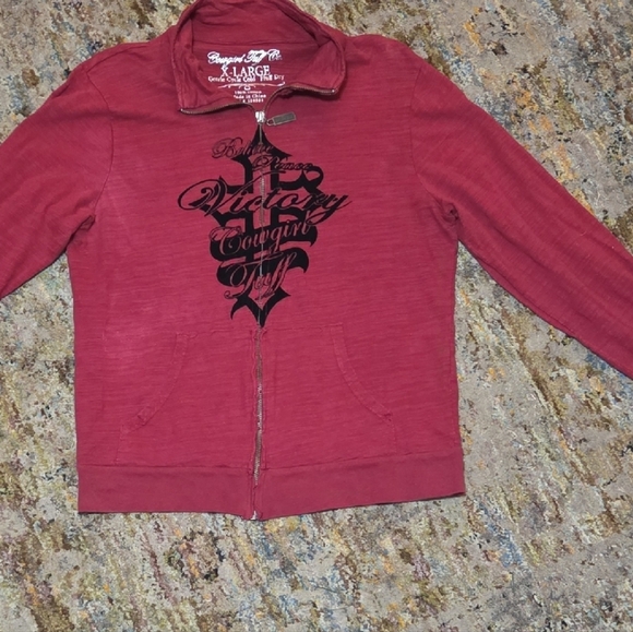 ❗️Edgy Cowgirl Tuff XL Maroon Cotton Zip Up Jacket GIFT READY❗️ - Picture 1 of 6